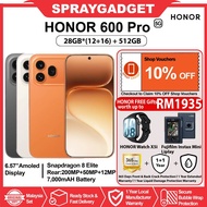 [NEW] HONOR 600 Pro 5G (28GB*(12+16)+256/512GB) Next Gen Al Imaging l Snapdragon 8 Elite Flagship Pl