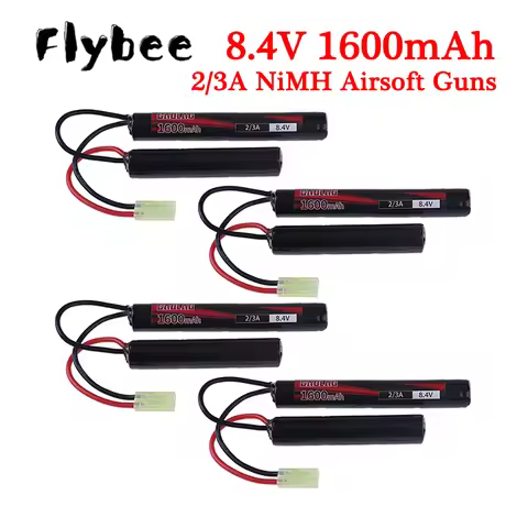 8.4V Airsoft Battery 2/3A 1600mAh 8.4V NIMH Butterfly Battery for H VFC HK416 CQB Rifle Guns AK AEG'