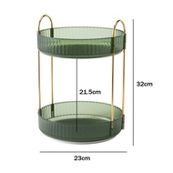 BEST4U Luxury 360° Rotating Makeup Organizer | Large Capacity Cosmetics Shelf | 2/3 Tier Rotating Tr