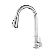 Kitchen Tap Retractable 304 Stainless Steel Sink Hot and Cold Water Rotating Kitchen Faucet