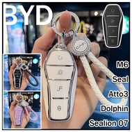 BYD car key cover for Dolphin/Atto 3/Seal/M6/Shark/Sealion 7 BYD Sealion key case Shark keychain