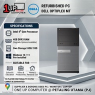 REFURBISHED USED DESKTOP PC DELL OPTIPLEX MURAH OFFICE SCHOOL PC INTEL 4TH GEN CORE I3 I5 TOWER UNIT