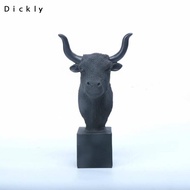 [Dickly] Bovine Head Statue Office Decoration Bovine Head Bust Decoration for Living Room, Desk