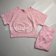 Dfyne Seamless Skinny Yoga Wear Short Sleeve Running Outer Wear Sports Short Sleeve Yoga Trousers Su