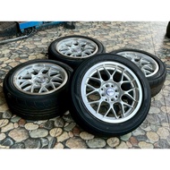 15 Inch Alloy Wheels 4 Holes 100 With YOKOHAMA AD08 195/50R15 Tires Set Of 4 Racing Beautiful Ready 