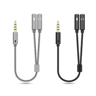 3.5mm Microphone Aux Cable 1 Male 2 Famle Cable Extension Mobile Audio Adapter Splitter