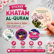 Sticker Khatam Al-Quran Custom | Sticker Doorgift Majlis Khatam