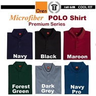 【Premium】Microfiber Plain Polo Collar Shirt Black/Navy/Maroon/Forest Green/Dark Grey/Navy Pro QD06 O