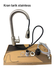 Kran Sink Mixer Tarik Stainless SUS 304 black Kran Cuci Piring Keran Air Cuci Piring Silver