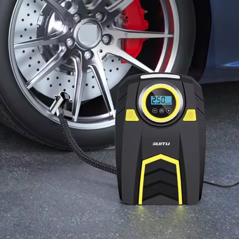 Car mounted portable air pump emergency tire digital display car mounted air pump intelligent tire p