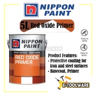 5L Nippon Paint Red Oxide Primer (for Steel Iron Zinc Besi Cat Undercoat)