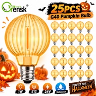 25PCS G40 Pumpkin LED Bulb E12 24V Waterproof Outdoor String Light Bulb Halloween Garden Decoration 