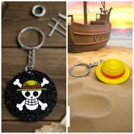 GANTUNGAN One Peace Logo Keychain One Peace Straw Hat/