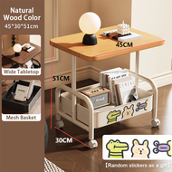 Bedside Table With Wheels Bedroom Storage Trolley Nordic Heavy Duty Bed Side Rack Aesthetic Vintage