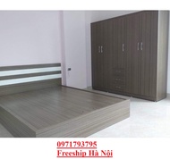 Combo Tủ áo cánh mở 2m x 2m và giường 2mx2m gỗ MDF