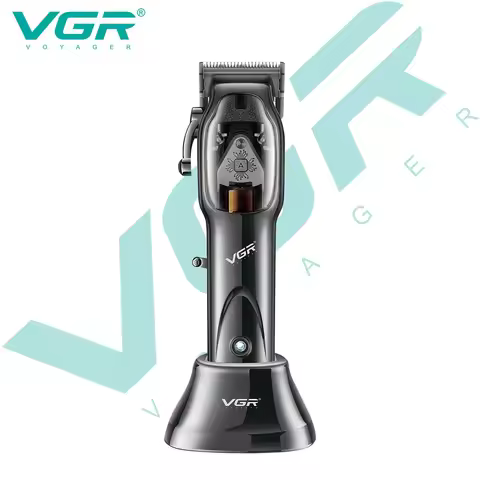 VGR V-653 high-end professional hair clipper with adjustable base, multifunctional intelligent LED d