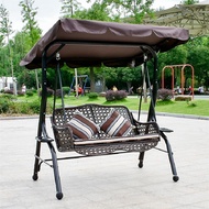 QM🍅Outdoor Courtyard Double Basket Swing Home Rocking Chair Balcony Chair Garden Rattan Chair Iron Leisure Outdoor Swing