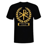 Byzantine Empire's "Hiero" Constantane Cross Print T-Shirt For Men Casual Style Streetwear