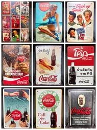 ป้ายสังกะสี ป้าวินเทจ โค้ก Coca Cola ติดผนัง ขนาด 20x30 เผวนติเมตร