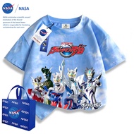 Ultraman Full Shirt Handsome Form Tie-Dye Short Sleeve Children nasa Chunluo t Clothes Summer Tie-Dy