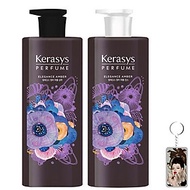 Cặp gội xả nước hoa hương Violet tím và hoa diên vỹ Kerasys Elegance Amber Hàn Quốc 600ml tặng kèm m