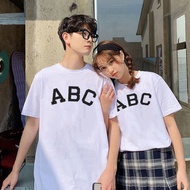 Latest premium couple t-shirts, matching couple clothes, simple ABC screen printing
