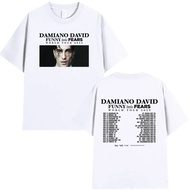 Penyanyi DAMIANO DAVID LAWAK Little FEAR Album Tour Grafik T Kemeja Lelaki Wanita Kapas Tee Hip-hop 