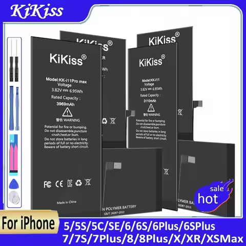 High Capacity Battery For iPhone 6S 6 7 8 Plus 6Plus For iPhone X SE 5S 5C 5 XR XS Max Replacement B