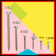 WOOD SCREW SIZE 8CM 5CM 3CM 2CM 1.8CM 1.5CM