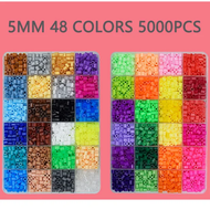 Bbysn】ลูกปัดปริศนา Diy สี24 /48สี5Mm ลูกปัด Hama/ลูกปัดเหล็กชุดลูกปัดรีดเพอร์เลอร์ลูกปัดรีดร้อนของเล
