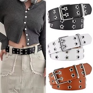 [3-5 Days Arrive] Punk Style Double Row Belt with Hollow Star Design | Adjustable 105-115cm Faux Lea