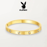 สร้อยข้อมือ PLAYBOY Jewelry กำไลข้อมือคู่ สวยหรู ทนน้ำ สร้อย ข้อมือ ทอง ไม่ซีดจาง ของขวัญสุดพิเศษ กำ