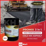 PROBASE Promix 3 in 1 High Performance Cold Mix Asphalt 25kg (Car park / Driveway / Road surfacing /