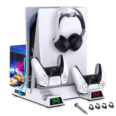 Newest PS5 Vertical Stand 2 Controller Charging Base 2 Cooling Fan For Sony Playstation 5 Play Stati