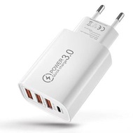 創意小品 - Travel EU歐規3.0 PD充電器 快充充電USB插頭 4插位 Type-C PD20W x 1 USB x 3 (白色)