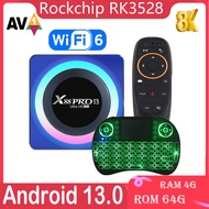 FVBGNHBVCS Original X88 Pro 13 Smart Tv Box Android 13 RK3528 Google Sprach Assistant Support 8K HD Wifi6 Bluetooth 5.0 Media Player Box