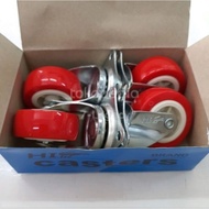 2 inch nylon wheels set / 2" display wheels set 2 inch live wheel/s Red PVC wheel swivel 2 inch