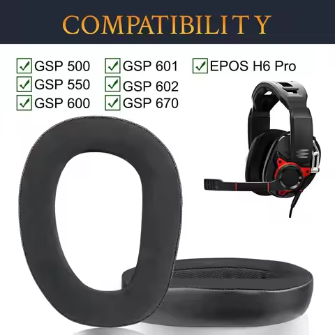 Replacement Cooling Gel Earpads For Sennheiser GSP500 GSP550 GSP600 GSP 670 Headset EPOS H6 Pro, GSP