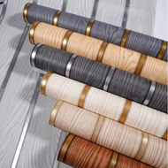 WALLSTICKER WALLPAPER STICKER WOOD MOTIF PANEL GOLD LIS UK 3 to/d 4 meters X 45cm