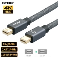 STOD Mini Display Port Cable Mini DP หลักหลัก To Main MiniDP Converter 4K 60Hz 2K 120Hz 144Hz Projec