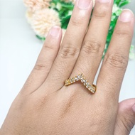Cincin Terbaru Import Dubai India Jewelry Berlapis Emas 24k Gold Zirkon Wanita Emas Muda Anti Karat