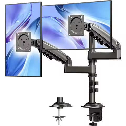 17-32 Inch Dual Monitor Stand, Gas Spring Dual Monitor Mount, Monitor Stand 2 Monitors