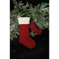 K Knitted Christmas Gift Bag Decorative Christmas Stockings Pendant Color Matching Extra Large Twist