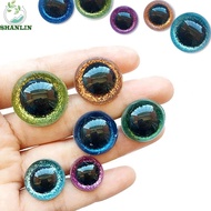 SHANLIN 3D Glitter Eyes Doll Eyeballs Amigurumi Doll Plastic Safety Eyes Trapezoid Stuffed Bear DIY 