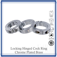 Kink Industries Locking Hinged Cock Ring Chrome Plated Brass