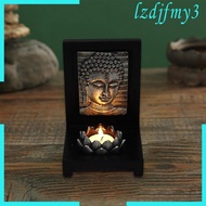 [Lzdjlmy3] Buddha Face Candle Holder, Statue Sculpture Figurine Tea Light Holders Garden Decor Candle Stand for Table Centerpiece Restaurant