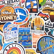 Luggage Sticker 1set 40pcs Motif World Traveler Landmark Country Rimowa Sticker pack