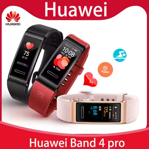 New Huawei Band 4 Pro GPS Smart Band Metal Frame Color Touchscreen Blood oxygen Swim Heart Rate Sens