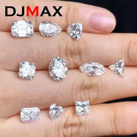 2025 New DJMAX Rare Radiant Cut Moissanite Loose Stone Super White Certified Mutiple Shape Cushion M
