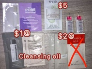$1, $2 RMK, MAC, bioderma, Jurlique, Atorrege AD, dermalogica, Fresh, Benefit cleansing oil